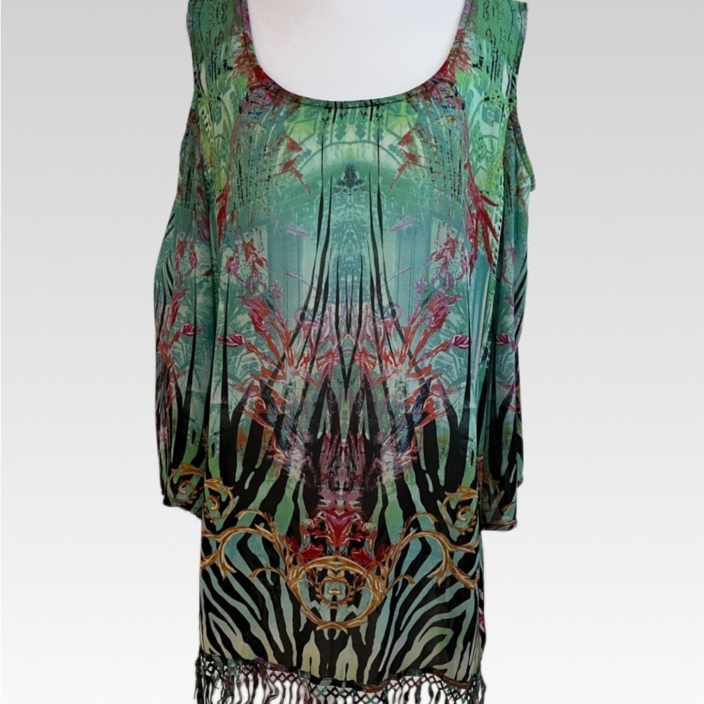 Chic Multicolor Patterned Women's Blouse